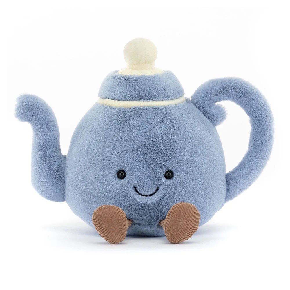Jellycat Amuseable Vicky Teapot Blue Tea Time Plush Stuffed Toy Authentic NEW